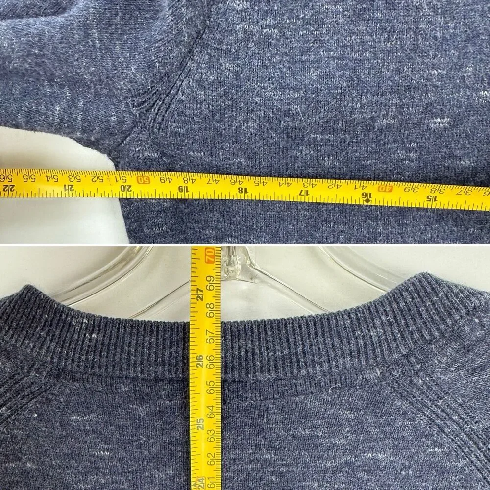 Porter & Ash Henley Sweater Mens Size M Blue Long Sleeve Casual Preppy